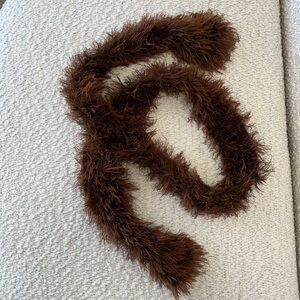 Handmade Brown Fuzzy Scarf